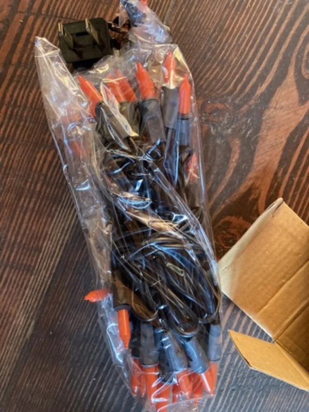 2 Orange String Lights Halloween total 50 Lights each 17.8’ New Tested Holiday